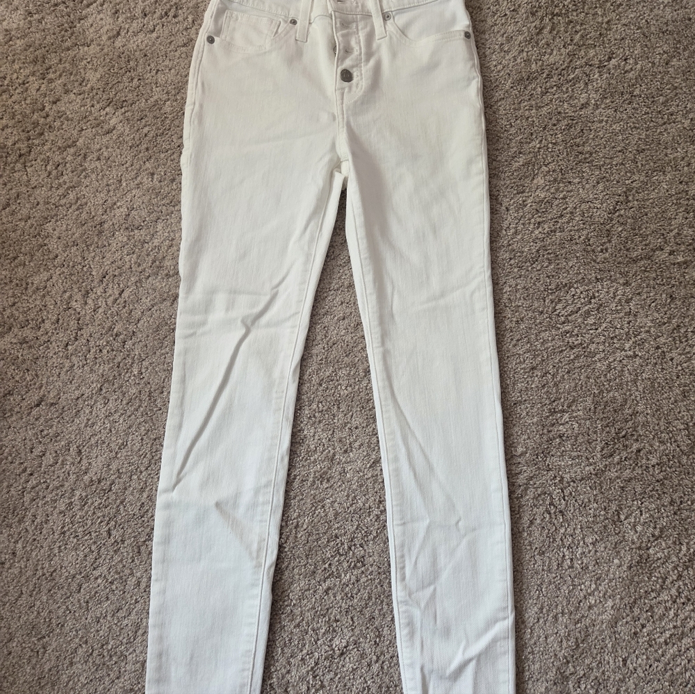 Madewell 9" Rise White Skinny Jeans